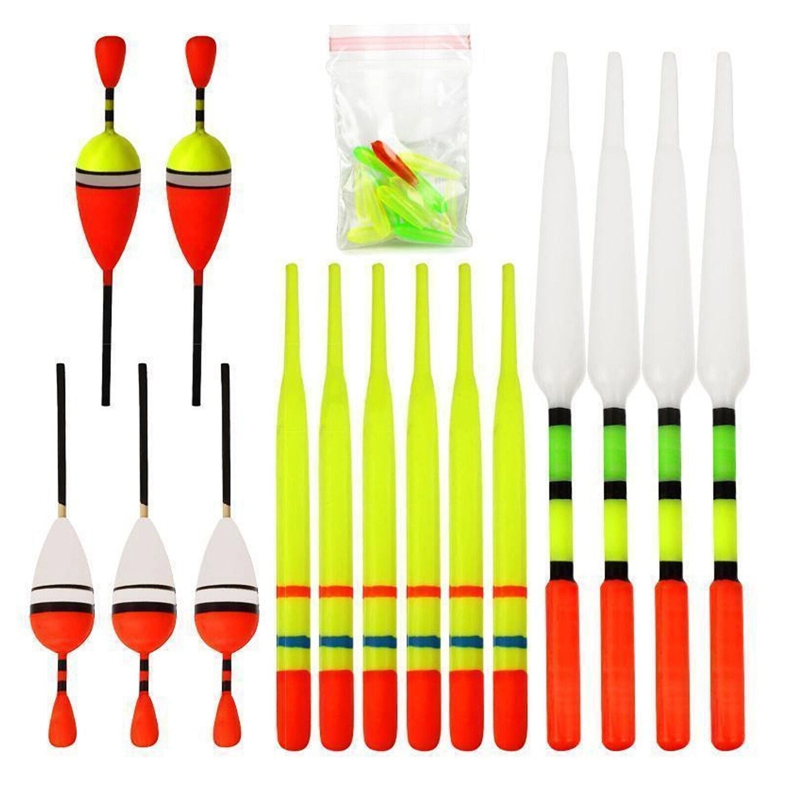 15 Piece Waggler Floats Stick Set for Fishing
