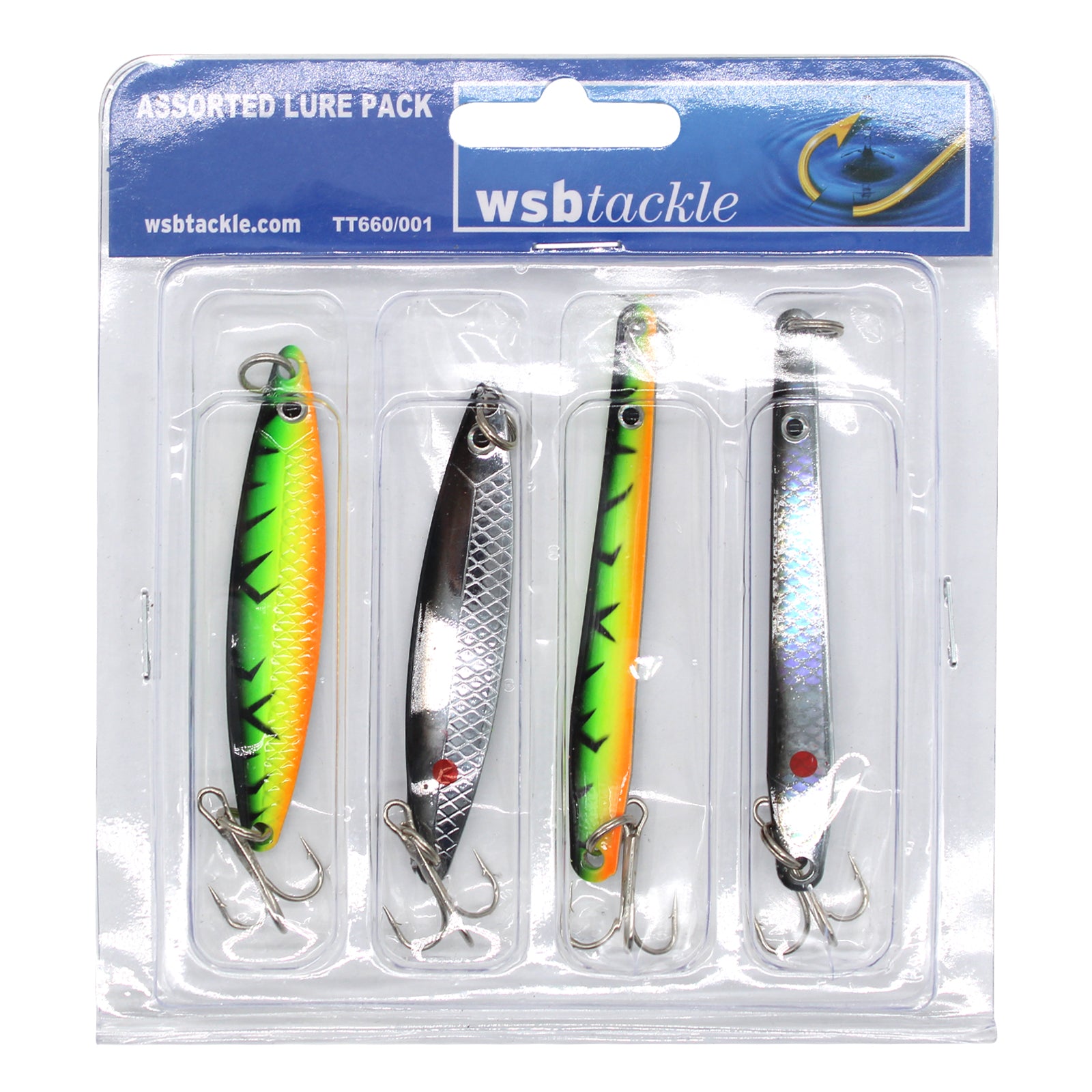 Assorting Fishing Lures with Barbed Hooks Pack of 4