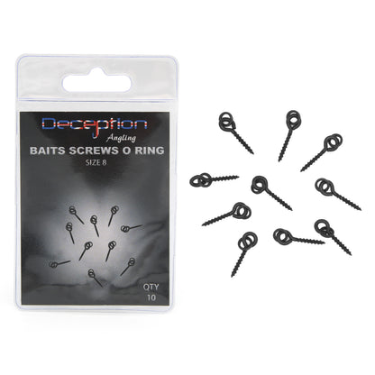 Deception Angling Chod Bait Screws with O Ring for Fishing 10 Per Pack