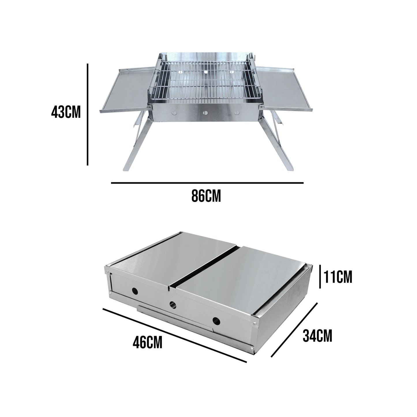 Camper Braai Barbecue Grill Dimensions