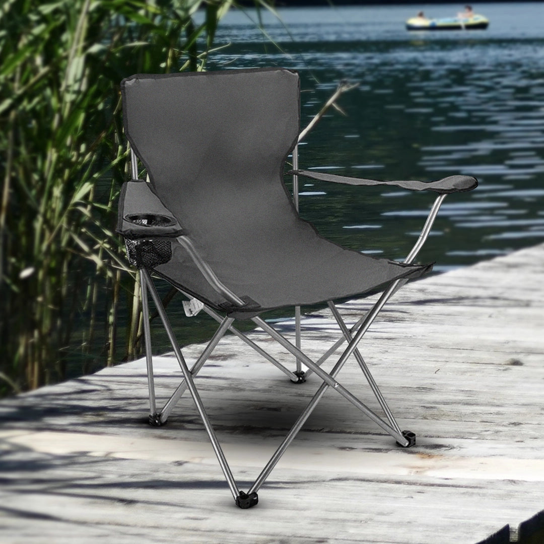 Summit Slate Grey Ashby Chair - Chaise de camping pliante légère